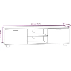 VIDAXL - Meuble tv sonoma gris 140x40,5x35 cm bois d'ingénierie