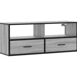 VIDAXL - Meuble tv sonoma gris 100x31x39,5 cm bois d'ingénierie et métal