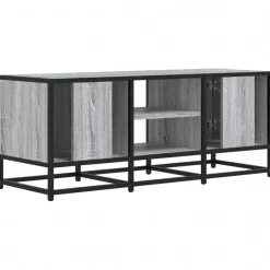 VIDAXL - Meuble tv sonoma gris 100x35x41 cm bois d'ingénierie et métal