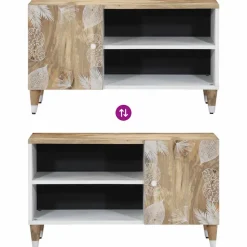 VIDAXL - Meuble tv 80x31,5x46 cm bois massif de manguier