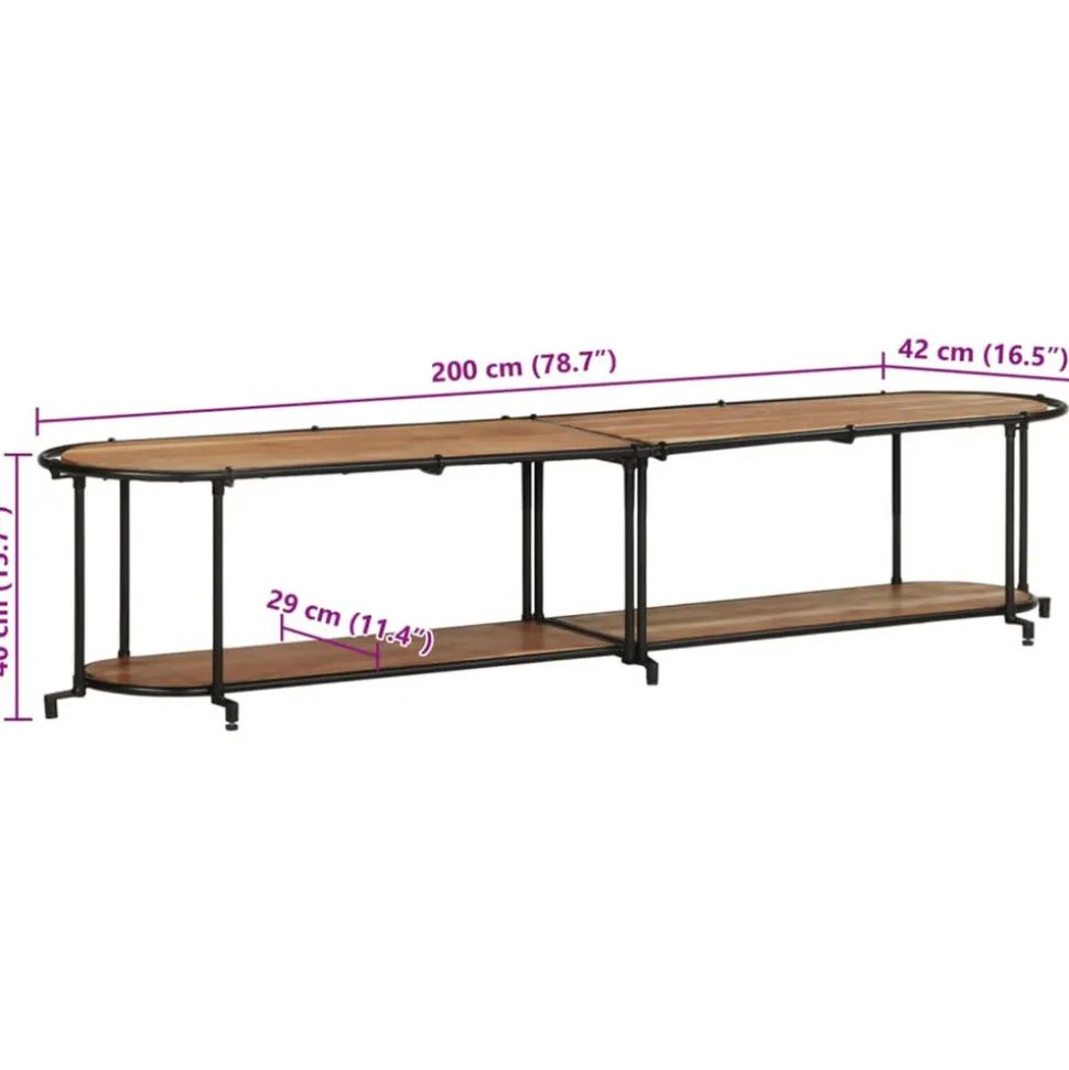 VIDAXL - Meuble tv 200x42x40 cm bois d'acacia massif
