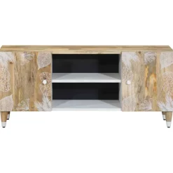 VIDAXL - Meuble tv 105x33,5x46 cm bois massif de manguier