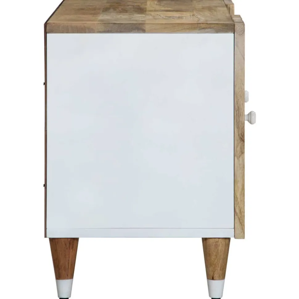 VIDAXL - Meuble tv 105x33,5x46 cm bois massif de manguier