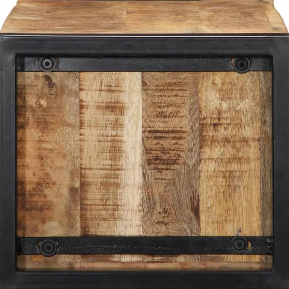 VIDAXL - Meuble tv 80x30x25 cm bois massif de manguier brut