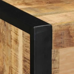 VIDAXL - Meuble tv 80x30x25 cm bois massif de manguier brut