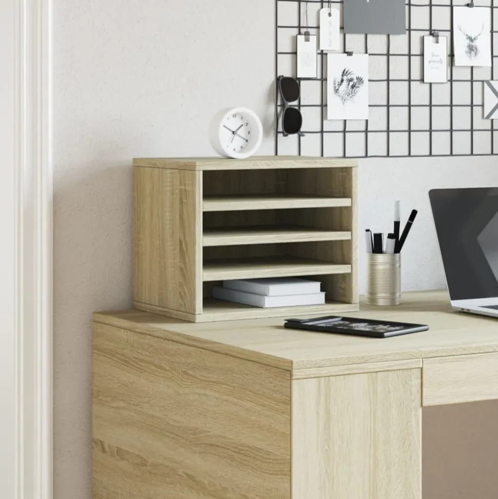 VIDAXL - Organisateur de bureau chêne sonoma 36x26x29,5 cm
