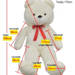 VIDAXL - Ourson en peluche xxl blanc 160 cm