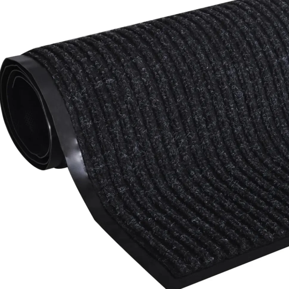 VIDAXL - Paillasson noir pvc 90 x 150 cm
