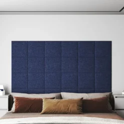 VIDAXL - Panneaux muraux 12 pcs bleu 30x30 cm tissu 1,08 m²