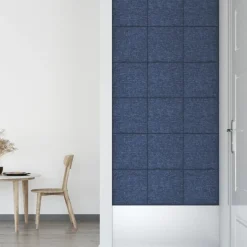 VIDAXL - Panneaux muraux 12 pcs bleu 30x30 cm tissu 1,08 m²