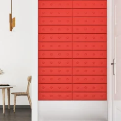 VIDAXL - Panneaux muraux 12 pcs rouge 60x15 cm similicuir 1,08 m²