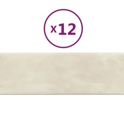 VIDAXL - Panneaux muraux 12 pcs crème 90x30 cm velours 3,24 m²