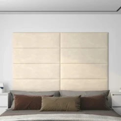 VIDAXL - Panneaux muraux 12 pcs crème 90x30 cm velours 3,24 m²