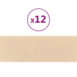 VIDAXL - Panneaux muraux 12 pcs crème 90x30 cm tissu 3,24 m²