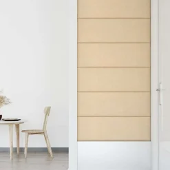 VIDAXL - Panneaux muraux 12 pcs crème 90x30 cm tissu 3,24 m²