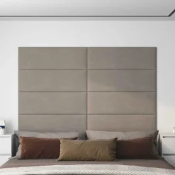 VIDAXL - Panneaux muraux 12 pcs gris clair 90x30 cm velours 3,24 m²