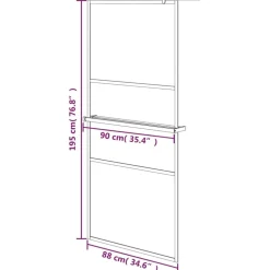 VIDAXL - Paroi de douche et étagère chrome 90x195 cm verre esg&aluminium