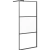 VIDAXL - Paroi de douche 90x195 cm verre esg demi-dépoli noir