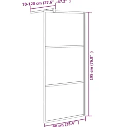 VIDAXL - Paroi de douche 90x195 cm verre esg demi-dépoli noir
