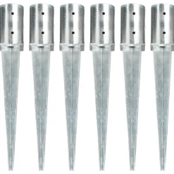 VIDAXL - Piquets au sol 6 pcs argenté 8x61 cm acier galvanisé