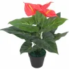 VIDAXL - Plante artificielle avec pot anthurium 45 cm rouge et jaune