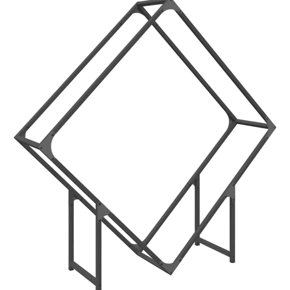 VIDAXL - Portant de bois chauffage noir 100x25x100 cm