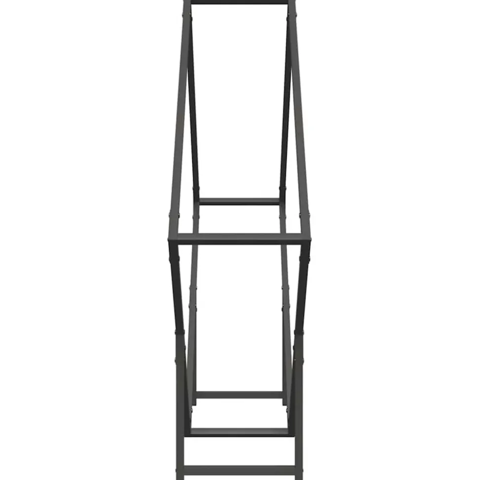 VIDAXL - Portant de bois chauffage noir 100x25x100 cm