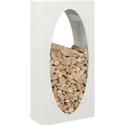 VIDAXL - Portant de bois chauffage blanc 50x23x100 cm