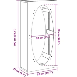VIDAXL - Portant de bois chauffage blanc 50x23x100 cm