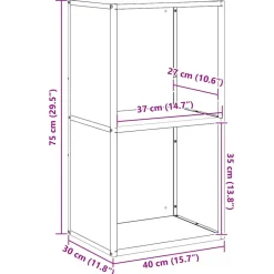 VIDAXL - Portant de bois chauffage anthracite 40x30x75 cm