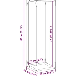 VIDAXL - Portant de bois chauffage blanc 25x25x80 cm
