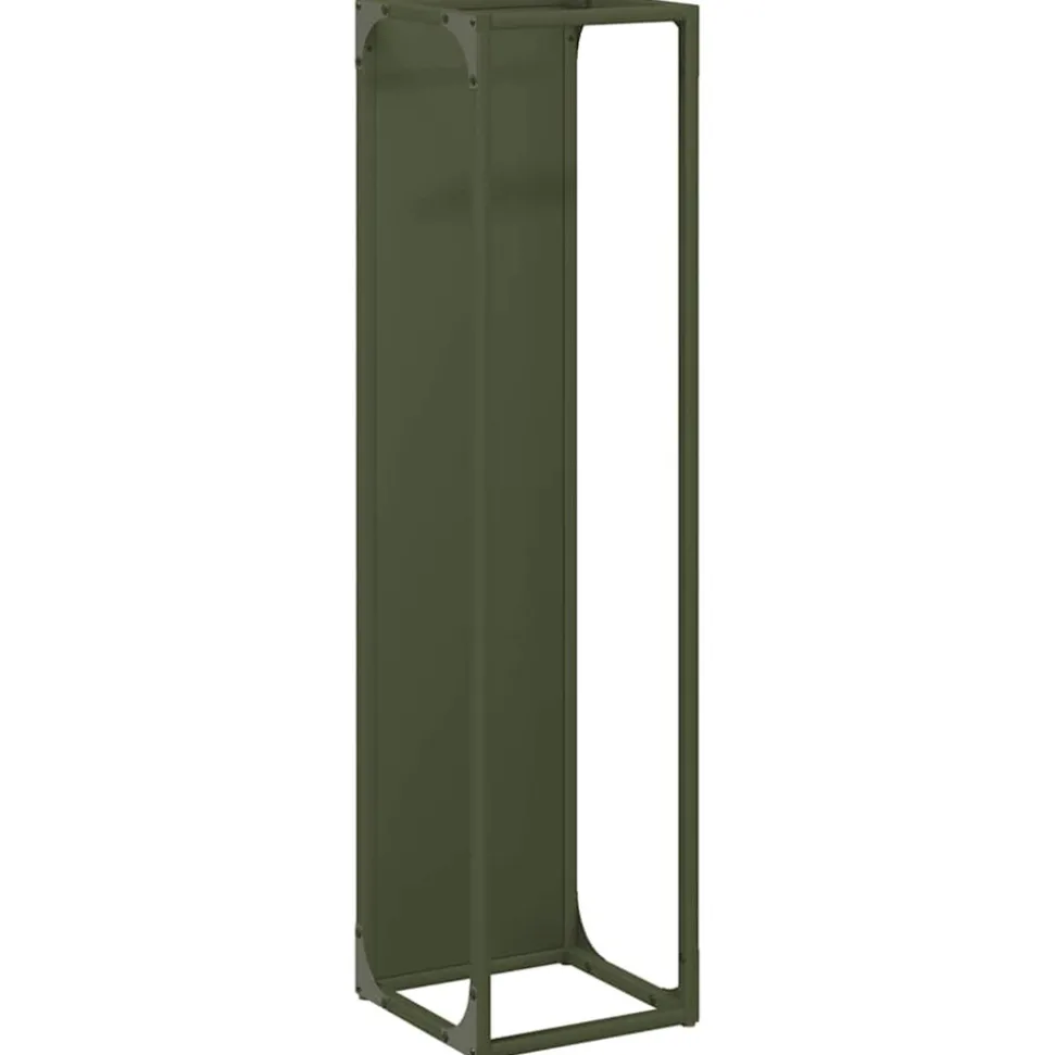 VIDAXL - Portant de bois chauffage vert olive 25x25x100 cm