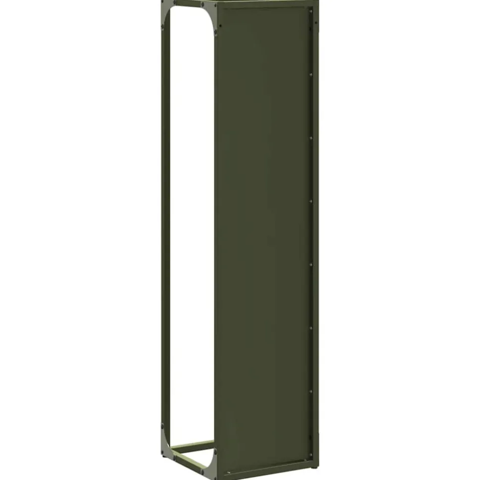 VIDAXL - Portant de bois chauffage vert olive 25x25x100 cm