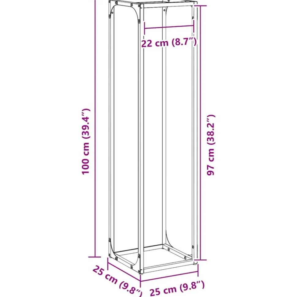 VIDAXL - Portant de bois chauffage vert olive 25x25x100 cm