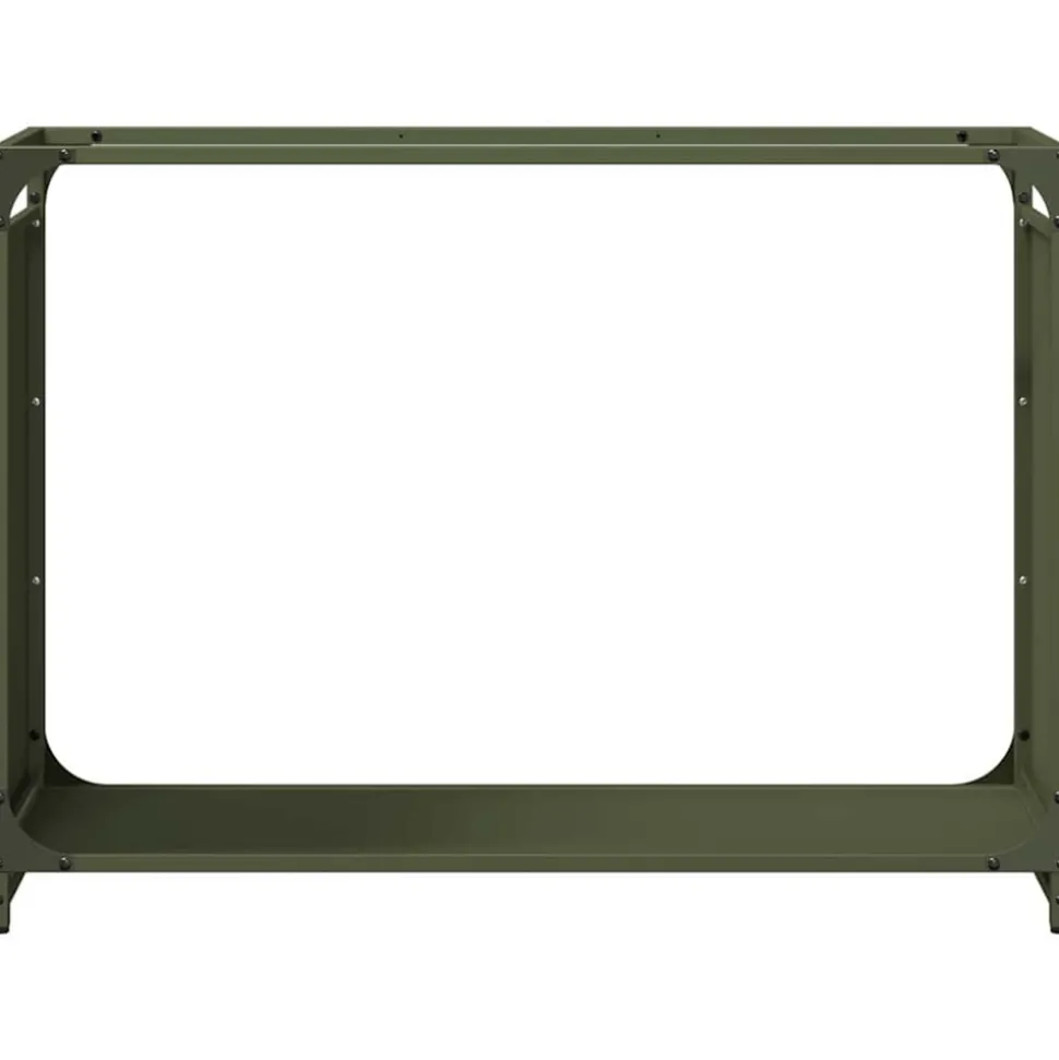 VIDAXL - Portant de bois chauffage vert olive 90x28x65 cm