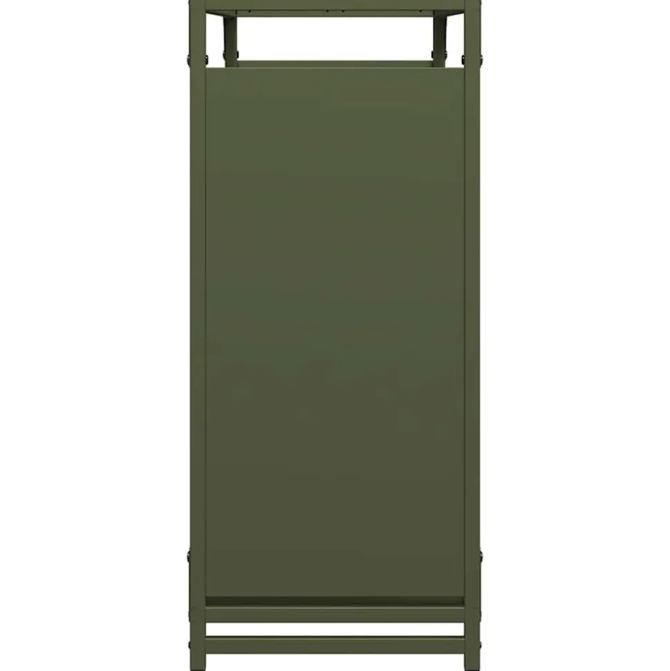 VIDAXL - Portant de bois chauffage vert olive 90x28x65 cm