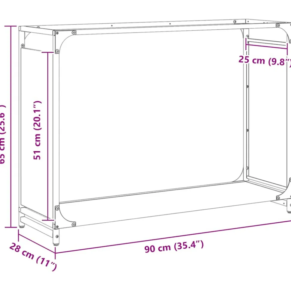 VIDAXL - Portant de bois chauffage vert olive 90x28x65 cm