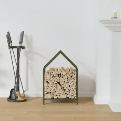 VIDAXL - Portant de bois chauffage vert olive 40x25x60 cm