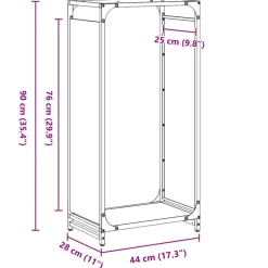 VIDAXL - Portant de bois chauffage vert olive 44x28x90 cm