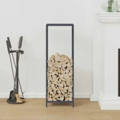 VIDAXL - Portant de bois chauffage anthracite 34x25x100 cm