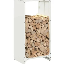 VIDAXL - Portant de bois chauffage blanc 40x30x80 cm