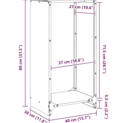 VIDAXL - Portant de bois chauffage blanc 40x30x80 cm