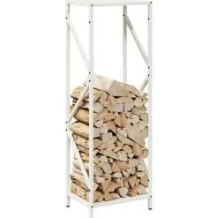 VIDAXL - Portant de bois chauffage blanc 34x25x100 cm