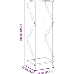 VIDAXL - Portant de bois chauffage blanc 34x25x100 cm