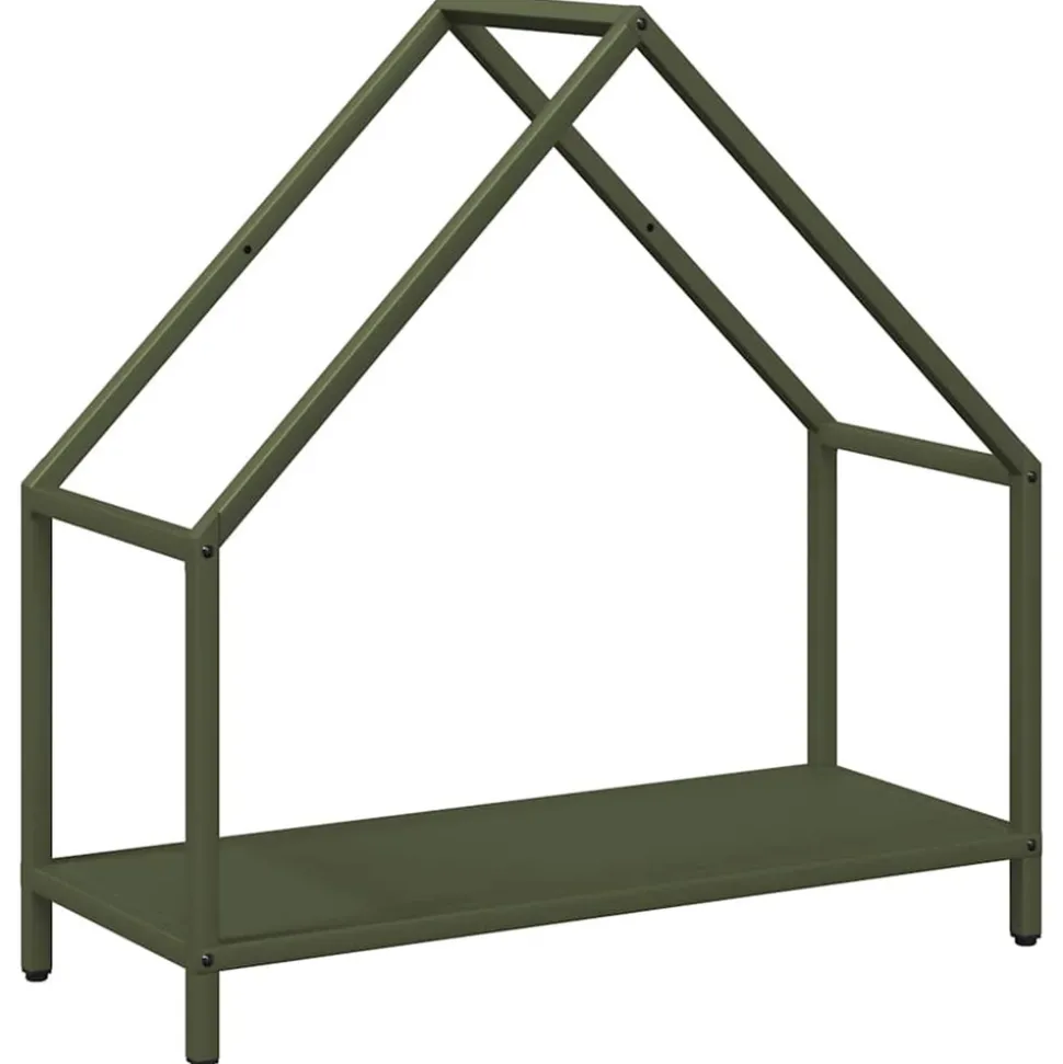 VIDAXL - Portant de bois chauffage vert olive 60x25x60 cm