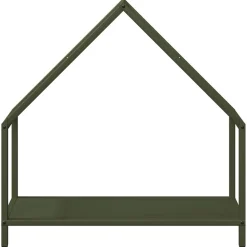 VIDAXL - Portant de bois chauffage vert olive 60x25x60 cm