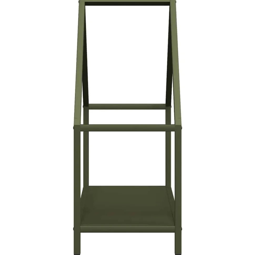 VIDAXL - Portant de bois chauffage vert olive 60x25x60 cm