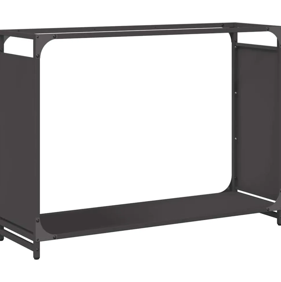 VIDAXL - Portant de bois chauffage noir 90x28x65 cm