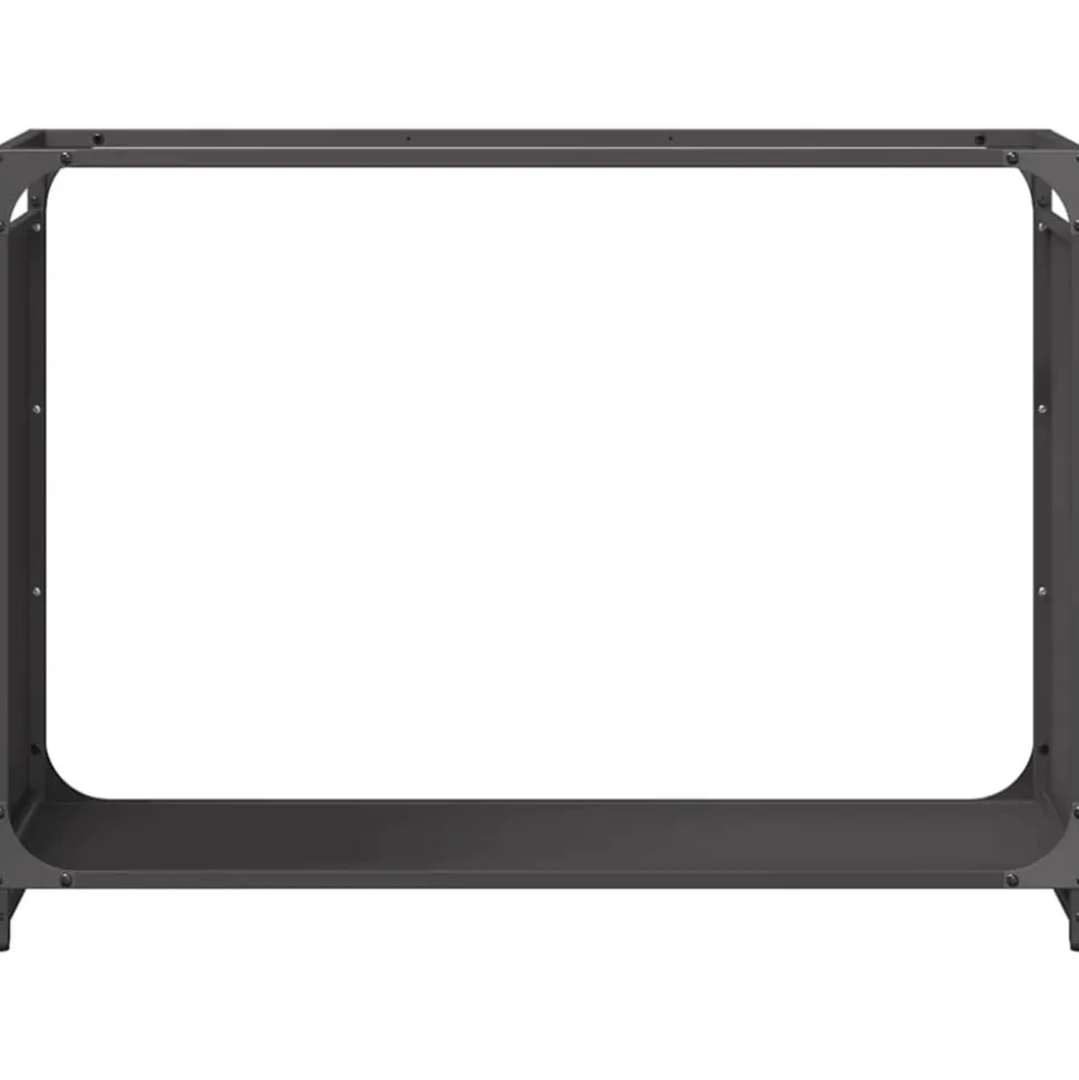 VIDAXL - Portant de bois chauffage noir 90x28x65 cm