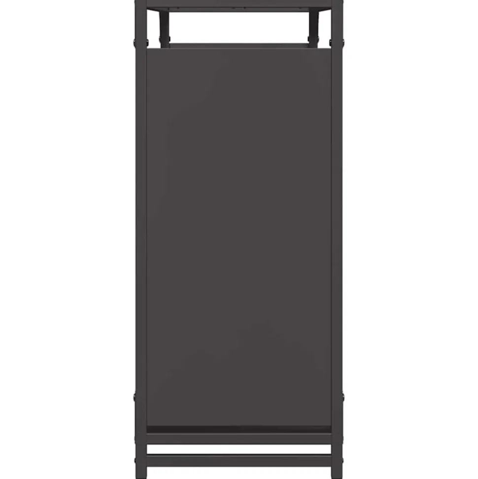 VIDAXL - Portant de bois chauffage noir 90x28x65 cm